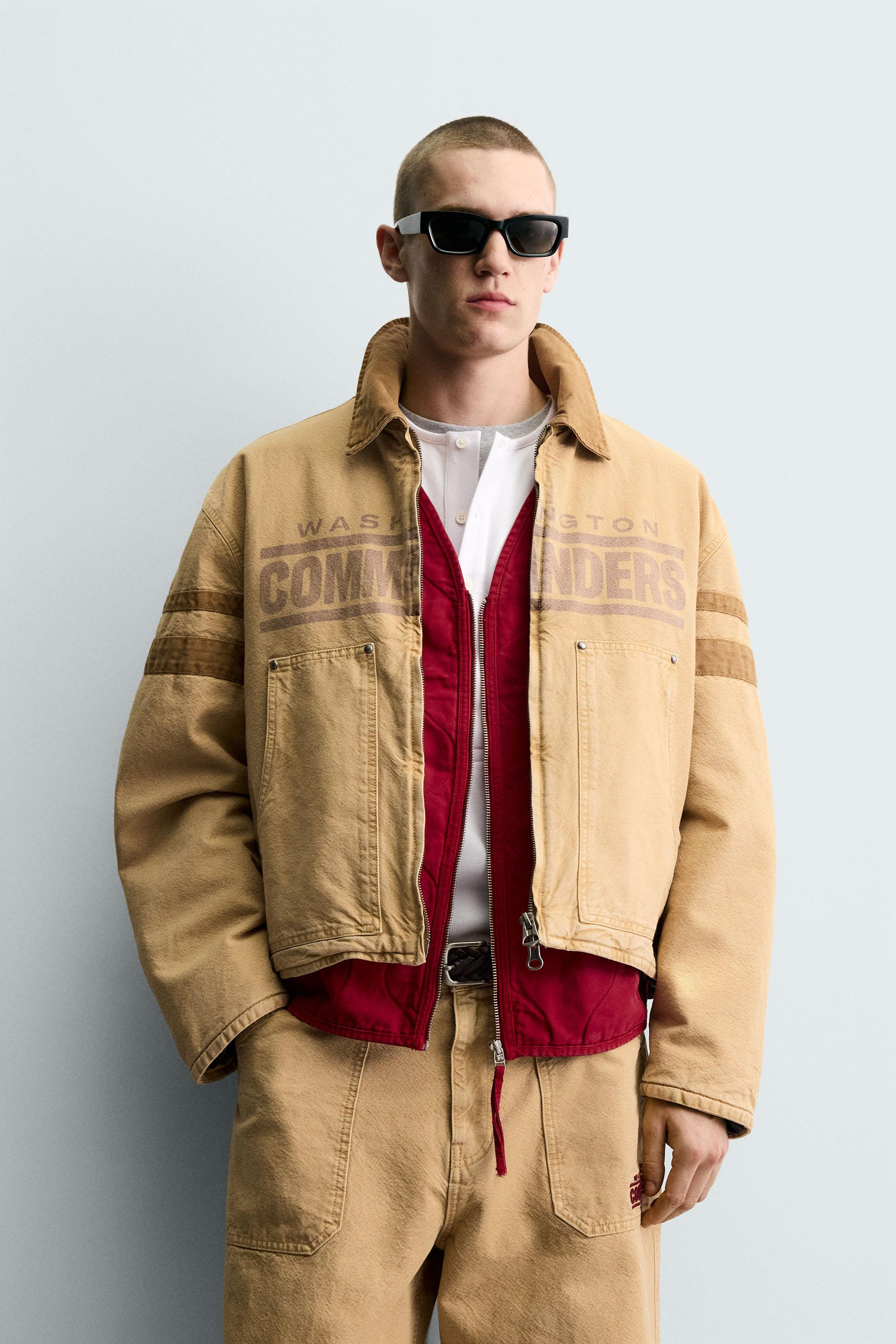GEWASCHENE JACKE MIT GESTICKTEM NFL WASHINGTON COMMANDERS PATCH | Zara DE