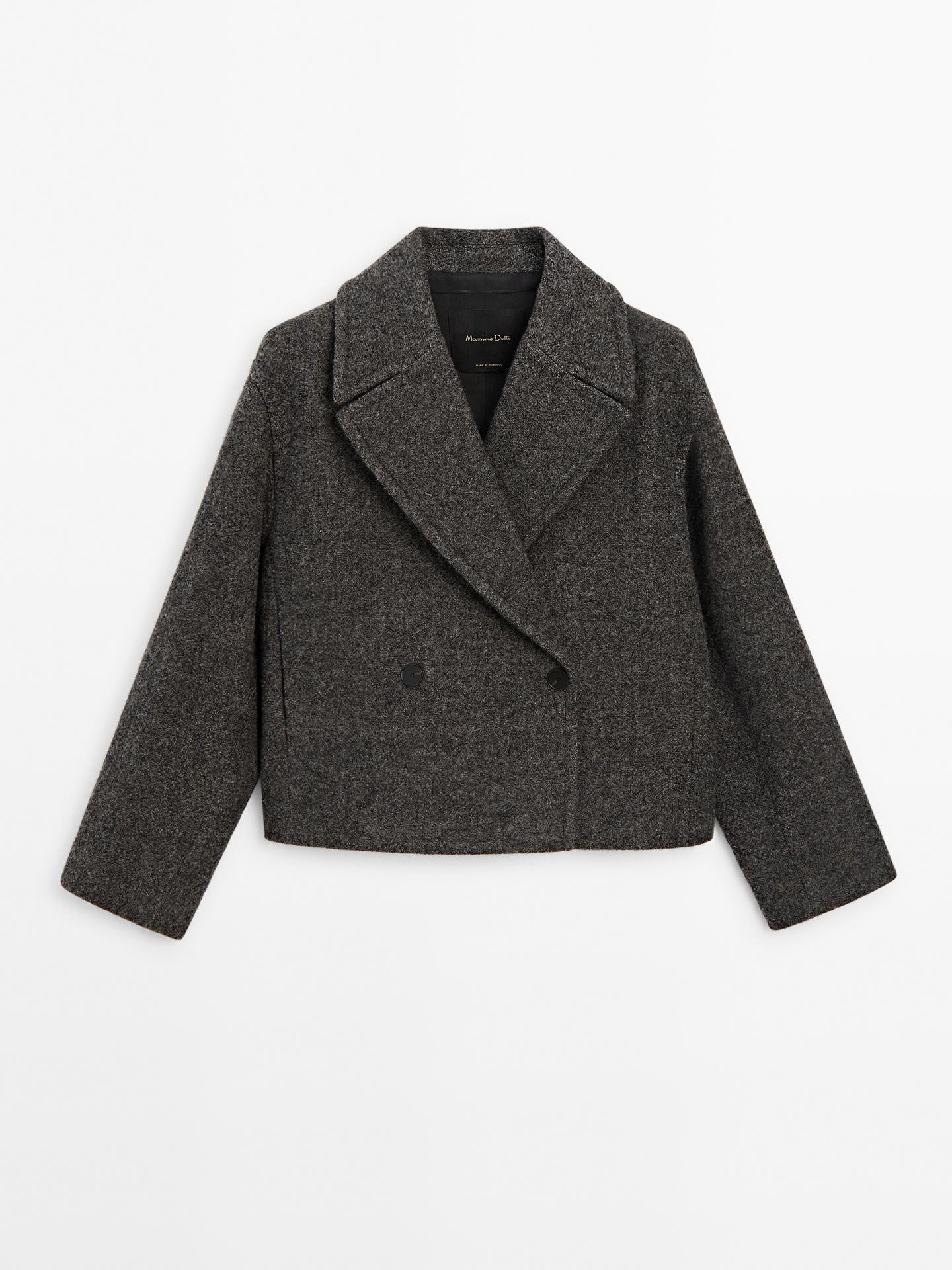 Kurze Jacke aus melierter Wolle | Massimo Dutti DE