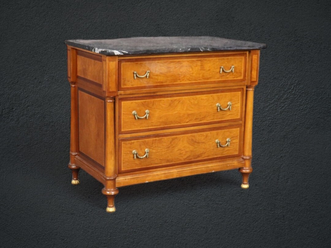 Francesco Malon Louis XVI Style Marble Top Nightstand, Vintage, Marble Top Commode, Antiques, Che... | Etsy (US)