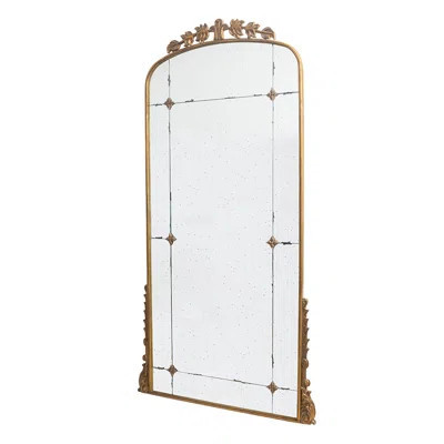 76" X 40" Lavish Full Length Mirror, Antique Gold Metal Floor Mirror For Living Room, Bedroom | Wayfair North America