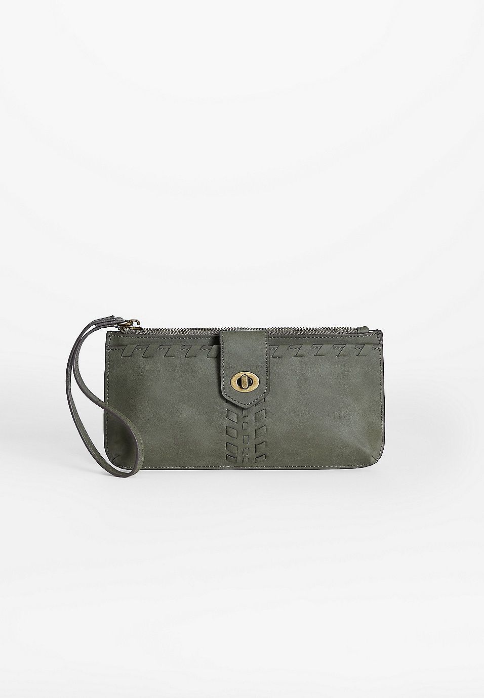 Olive Whipsitch Turn Lock Wristlet | Maurices