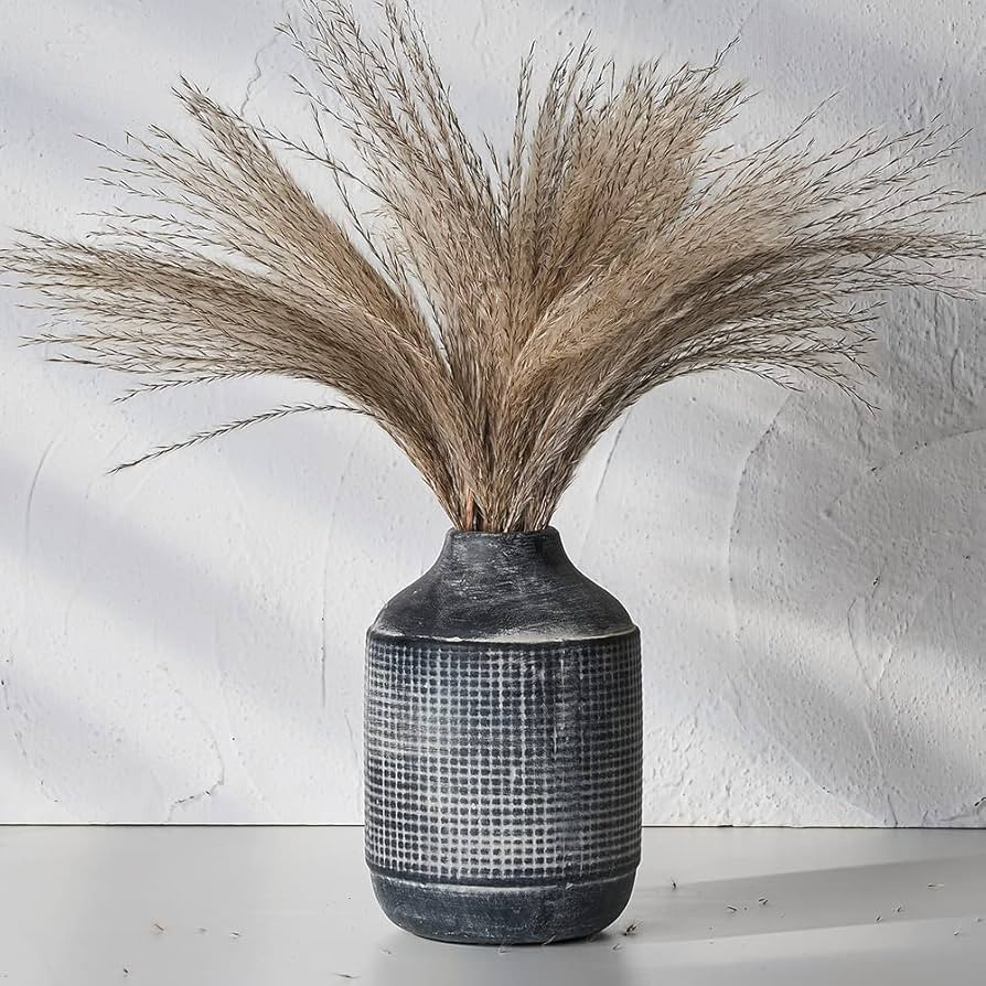 SIDUCAL Ceramic Rustic Farmhouse Vase, Sand Glaze Finish Boho Vase, Pottery Decorative Flower Vas... | Amazon (US)