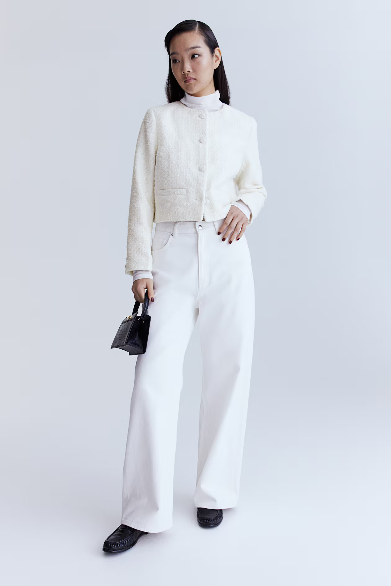 Bouclé-Jacke - Schwarz/Glitzernd - Ladies | H&M AT | H&M (DE, AT, CH, NL, FI)