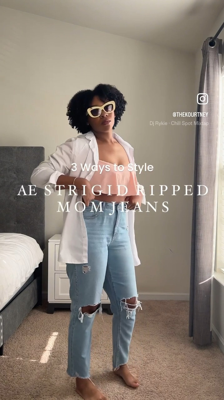3 ways to style American Eagle’s Strigid Ripped Mom Jeans for Summer

Sunglasses shown we’re apart of Fenoel’s Target drop so I tagged similar finds**

Black Gianni Bini mules are no longer available, but similar looks are linked**
Summer Outfit Ideas
Summer Outfit Inspo
Summer Style 

#LTKVideo #LTKfindsunder100 #LTKstyletip