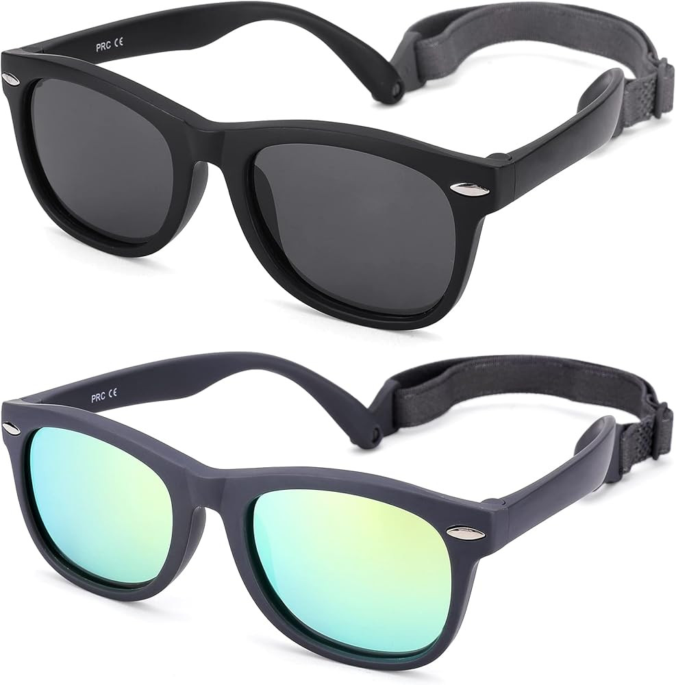 Flexible Polarized Baby Sunglasses with Adjustable Strap for Toddler Newborn Infant Age 0-24 Months, | Amazon (US)