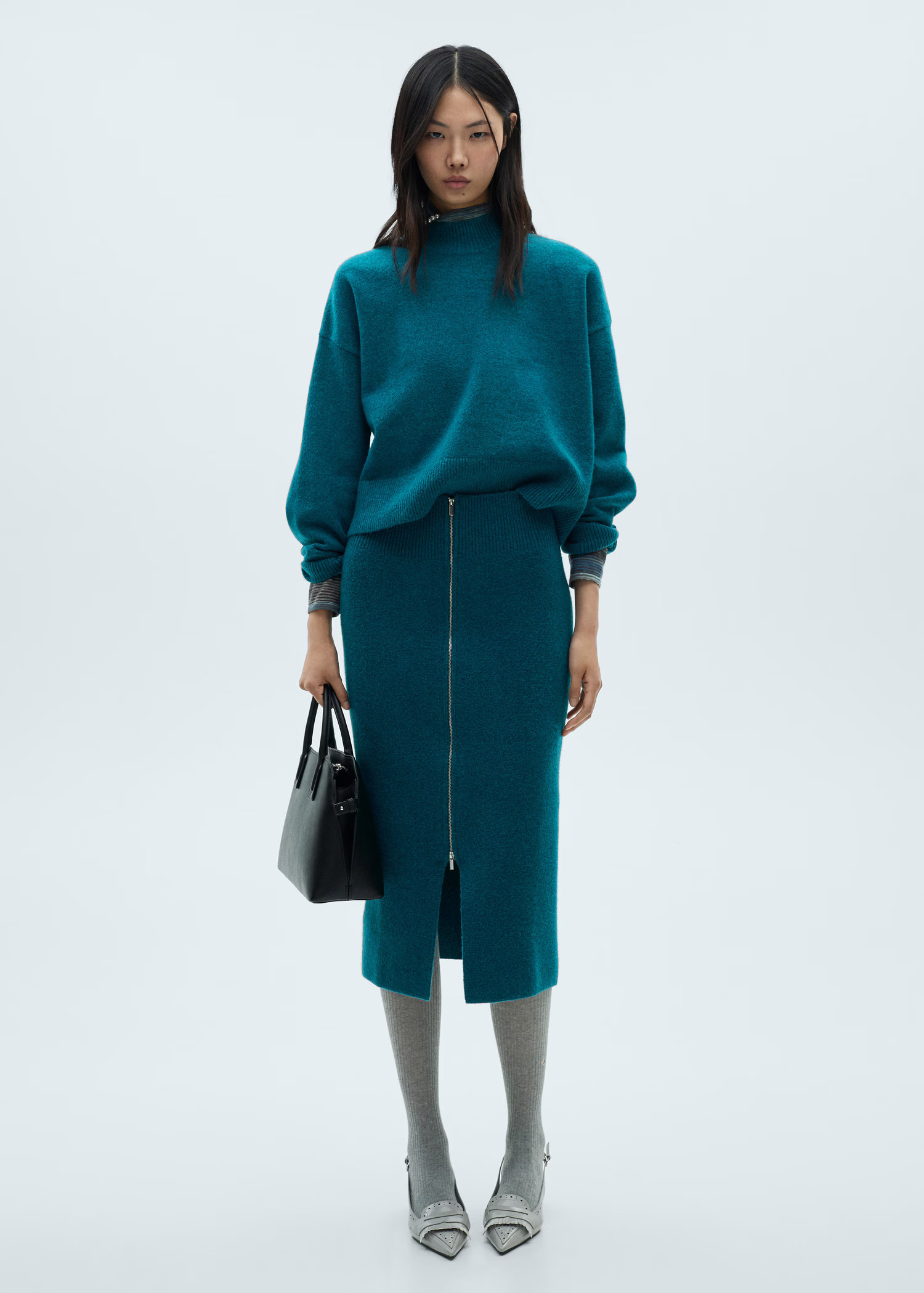Zipper knit midi skirt - Women | MANGO USA | Mango (US/MX/AU)