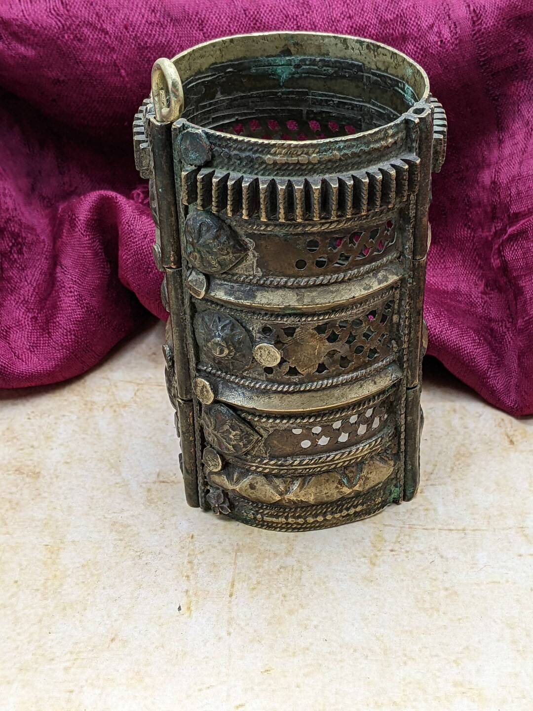 HEAVY Tall Vintage Kuchi Pashtun Tribal Cuff Bracelet 6.75 Opens on Hinge 15291 - Etsy | Etsy (US)