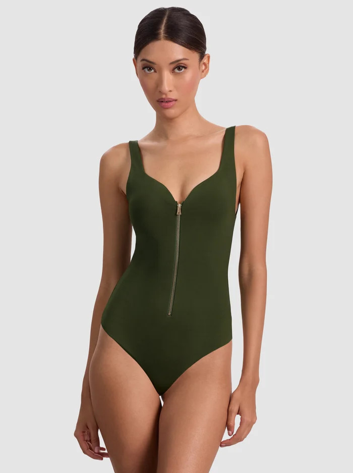 EVE ZIP FRONT BODYSUIT | Alice + Olivia