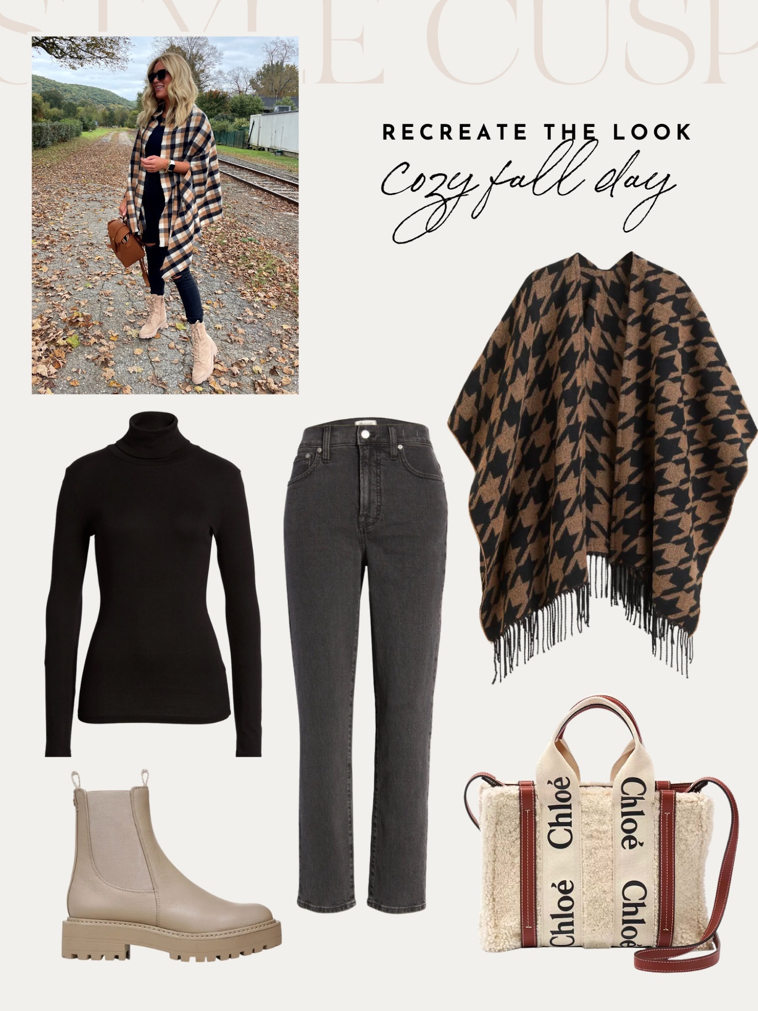 Cozy fall outfit, fall style, Chloe sherpa bag, poncho 

#LTKstyletip #LTKsalealert #LTKSeasonal