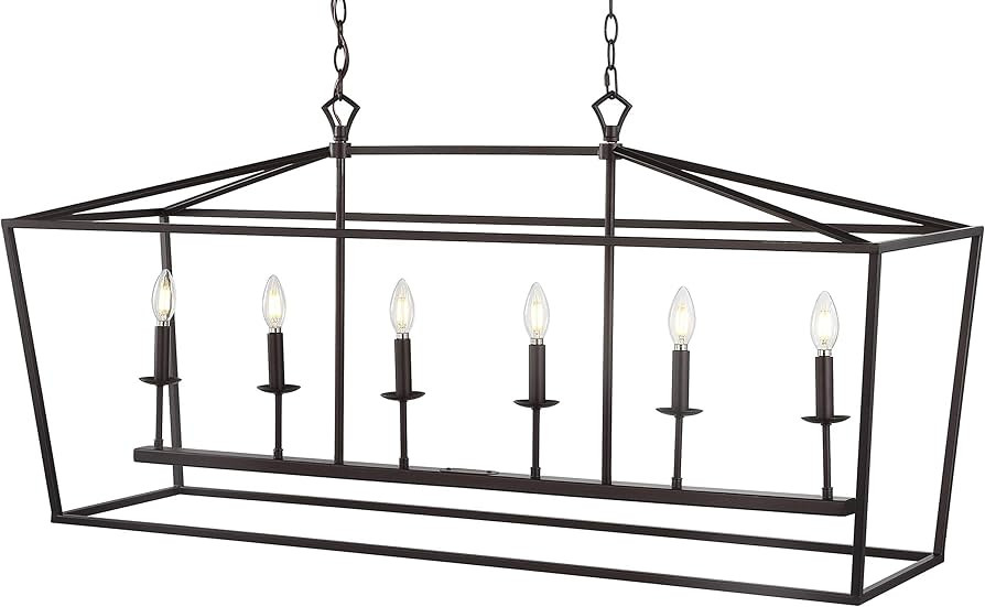 JONATHAN Y JYL7439A Pagoda Lantern Dimmable Adjustable Metal LED Pendant Classic Traditional Farm... | Amazon (US)