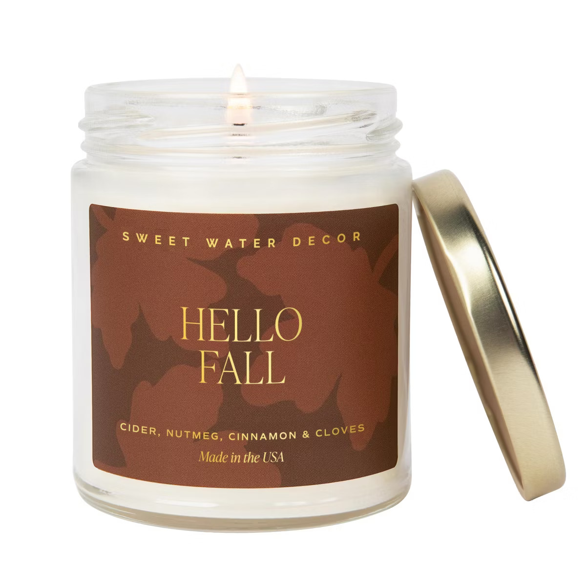 Sweet Water Decor Hello Fall 9oz Clear Jar Soy Candle | Target