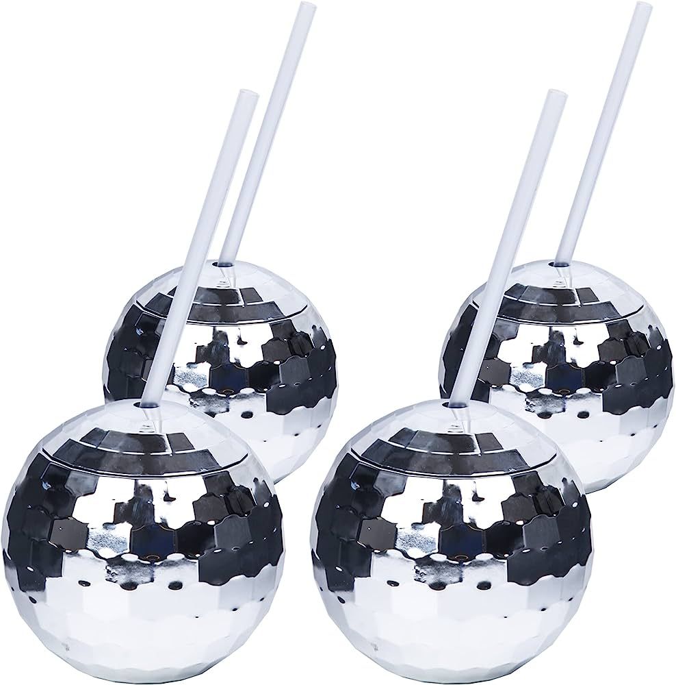 Disco Ball Cup – 4pcs Disco Ball Cups for Party – Fun and Practical Disco Ball Sipper Cups fo... | Amazon (US)