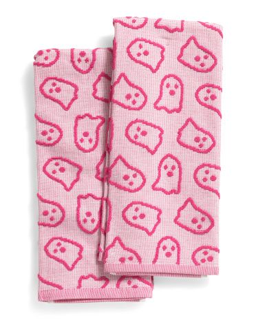 Set Of 2 Jacquard Ghosts Kitchen Towels | TJ Maxx