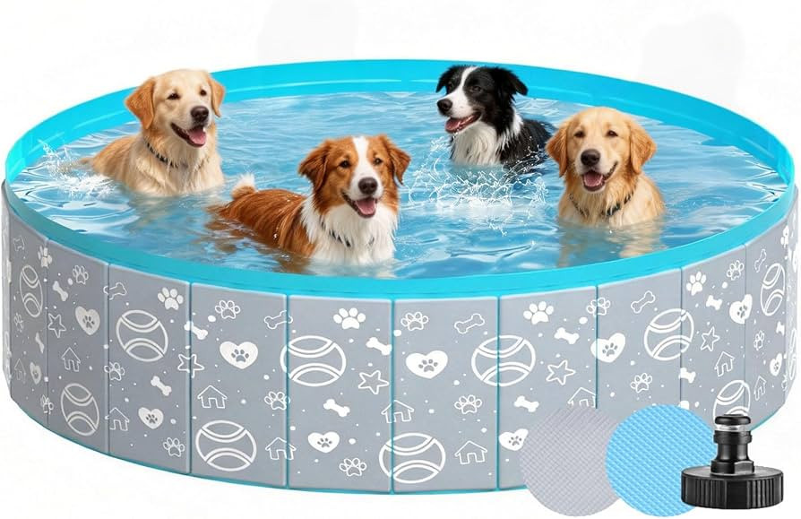 Hundepool 160x30cm f\u00fcr Gro\u00dfe & Kleine Hunde, Faltbare Hundepool Abriebfest/rutschfest/N... | Amazon (DE)