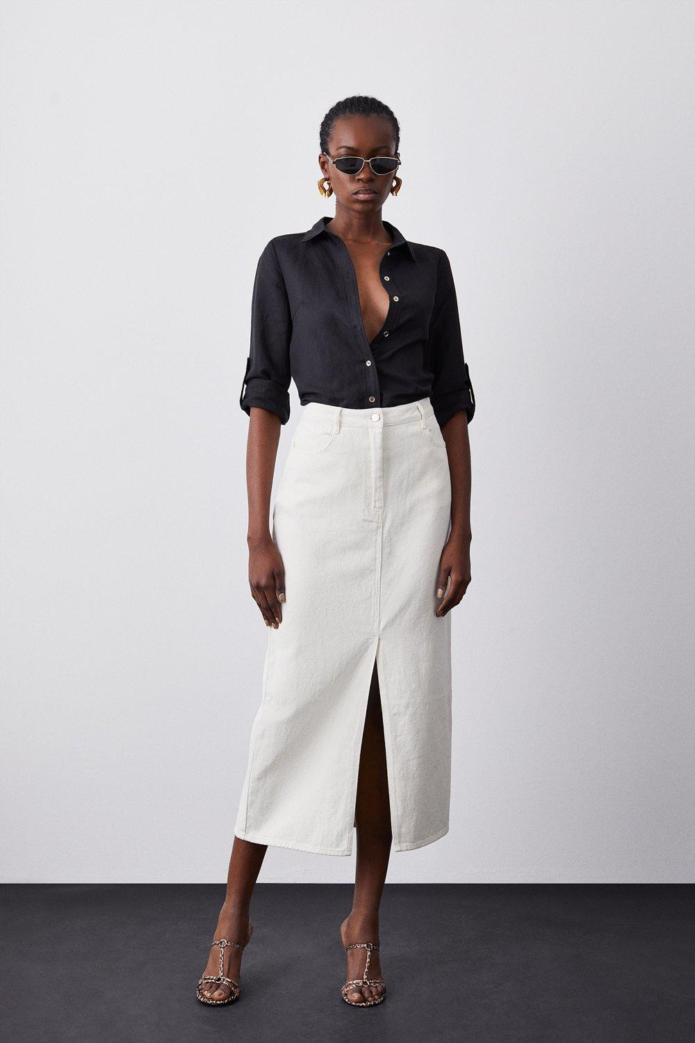 Denim Maxi Skirt | Karen Millen US