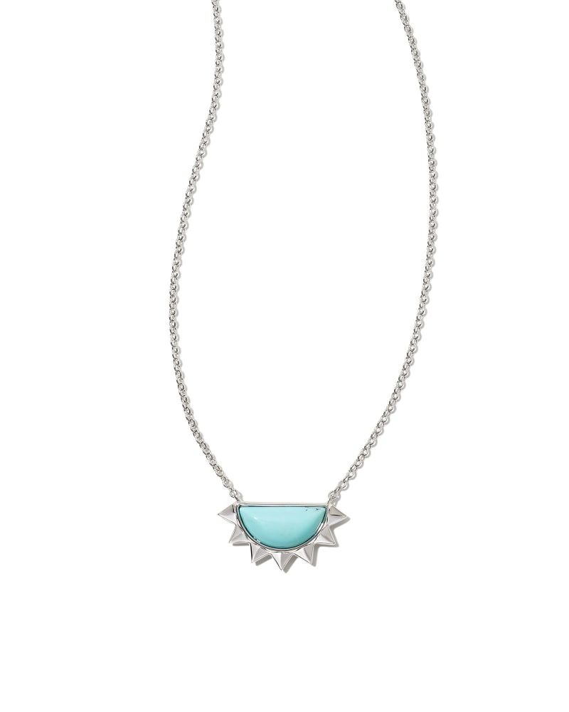 Sienna Silver Half Sun Pendant Necklace in Light Blue Magnesite | Kendra Scott | Kendra Scott