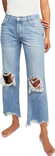 Free People Maggie Ripped Ankle Straight Leg Jeans | Nordstrom | Nordstrom Canada