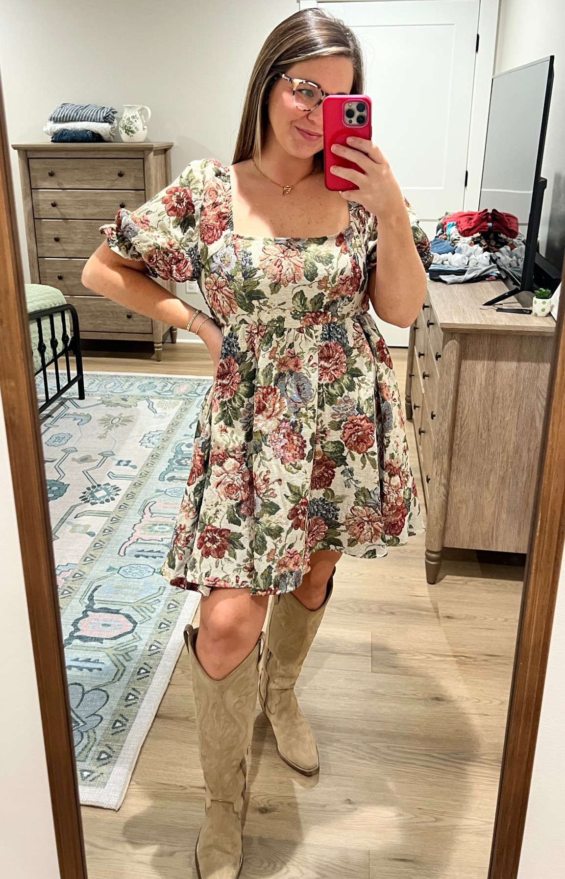 This dress is giving me allllll the autumn feels 🍂 and these boots. I cannot!!! Absolutely obsessed! 

#LTKSeasonal #LTKFallSale #LTKMidsize