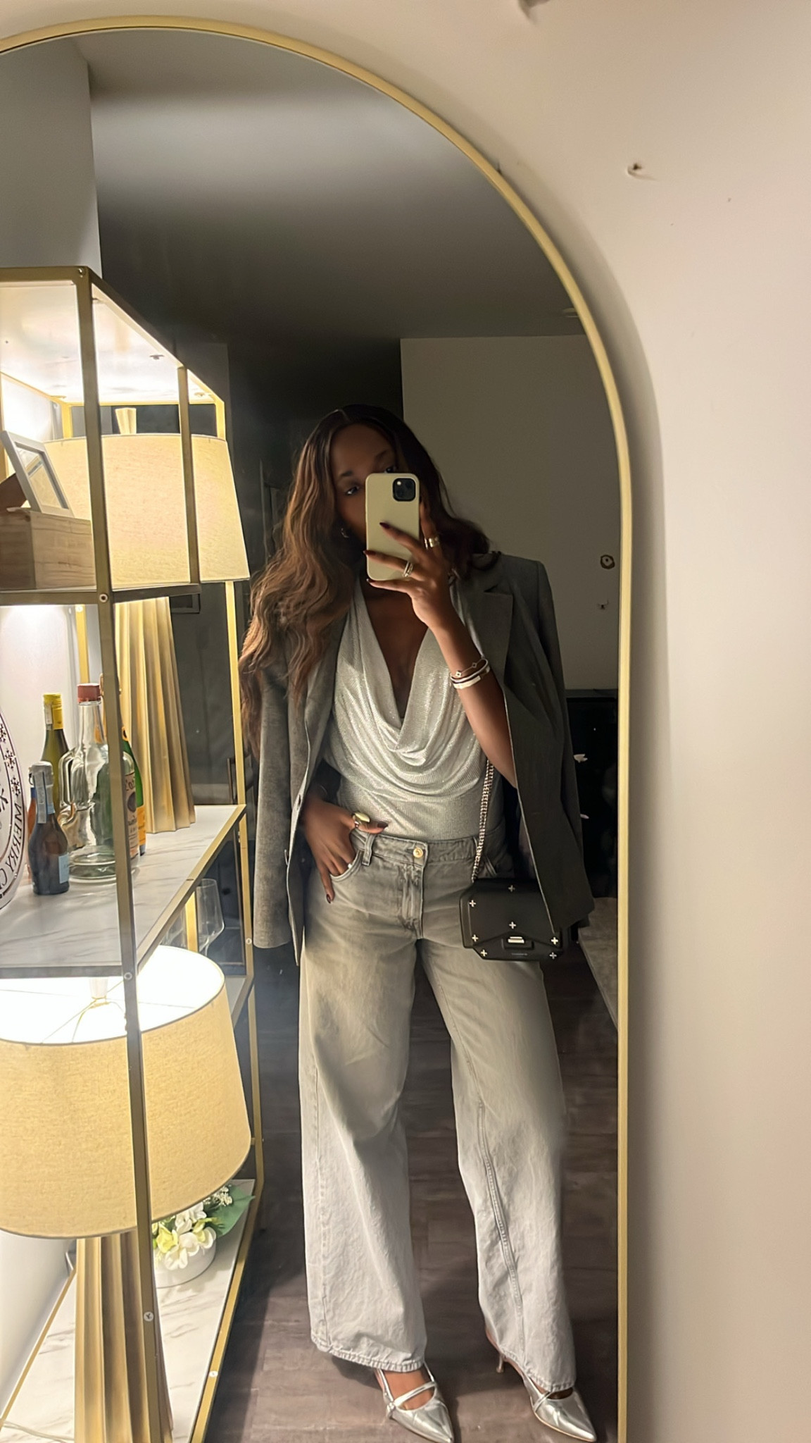 dressed in silver!
my bodysuit is from Zara, I tagged another top I debated on wearing!