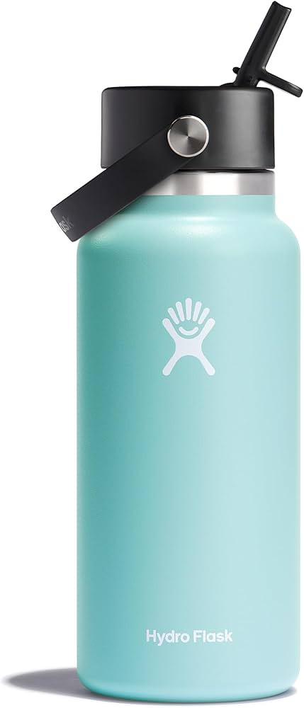 Hydro Flask Water Bottle - Insulated Stainless Steel - Wide Flex Straw Lid, Non Spill, Leakproof ... | Amazon (US)