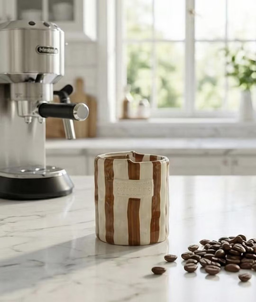 Ceramic Reusable Coffee Cup | Striped Takeaway Mug - Etsy | Etsy (US)