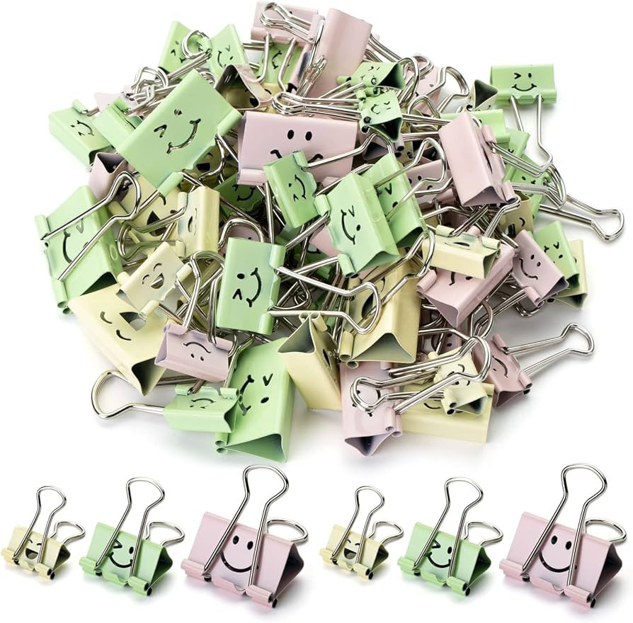 Mr. Pen- Cute Binder Clips, 80Pcs, Assorted Colors and Sizes, Binder Clips Assorted Sizes, Binder... | Amazon (US)