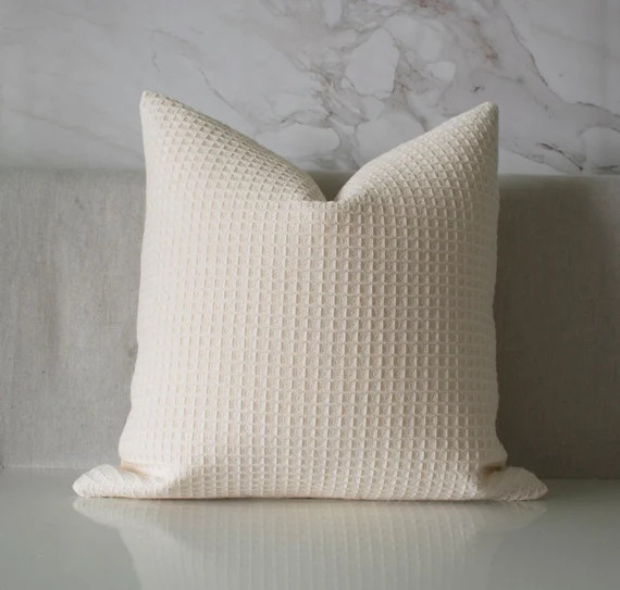 Cream Waffle Textured Pillow  Neutral Color Pillows  | Etsy | Etsy (US)