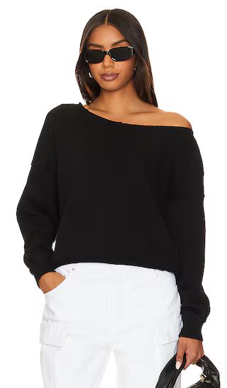 Off The Shoulder Crewneck in Black | Revolve Clothing (Global)