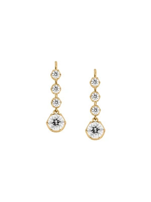 HENRIETTA 4-STONE DROP EARRINGS IN MOISSANITE, 18K GOLD VERMEIL | Dorsey