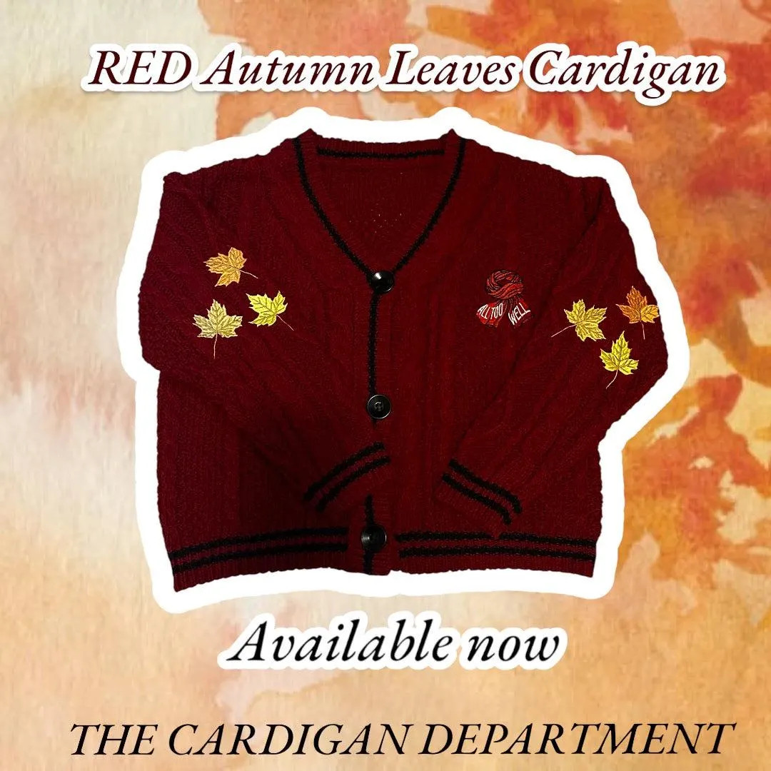 Red Scarf Cardigan, Autumn Leaves RED Embroidered Leaves Folklore Cardigan, Eras, Merch - Etsy | Etsy (US)