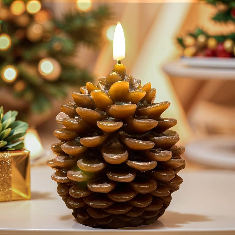 Xin min Battery Operated Candles withTimer, Christmas Decorations Indoor, Giftsand Seasonal Displ... | Amazon (US)