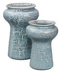 Snorkel Vases in Blue Reactive Glaze (Set of 2) | Scout & Nimble