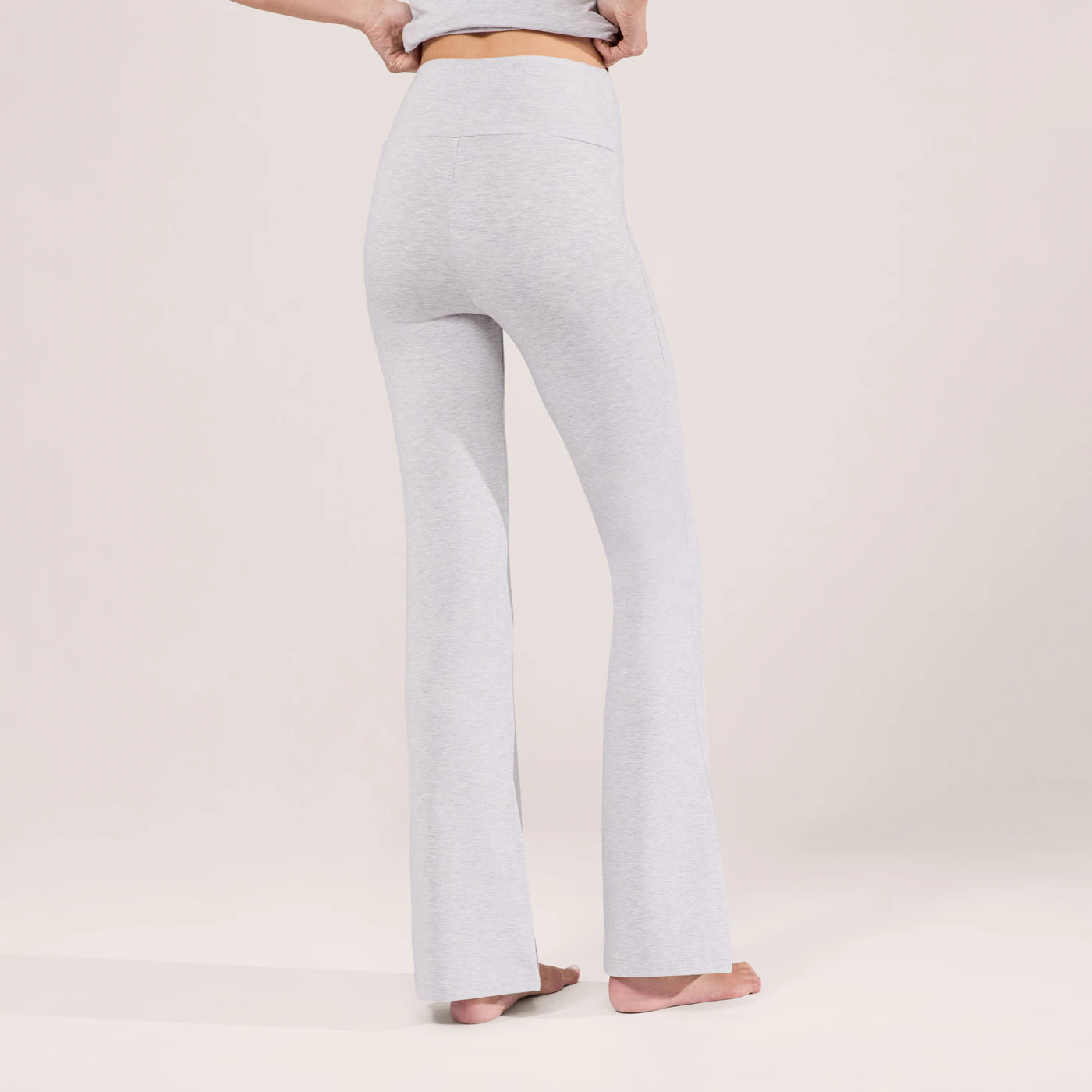 Lightweight Flare Leggings | Light Grey Marl | LOVALL