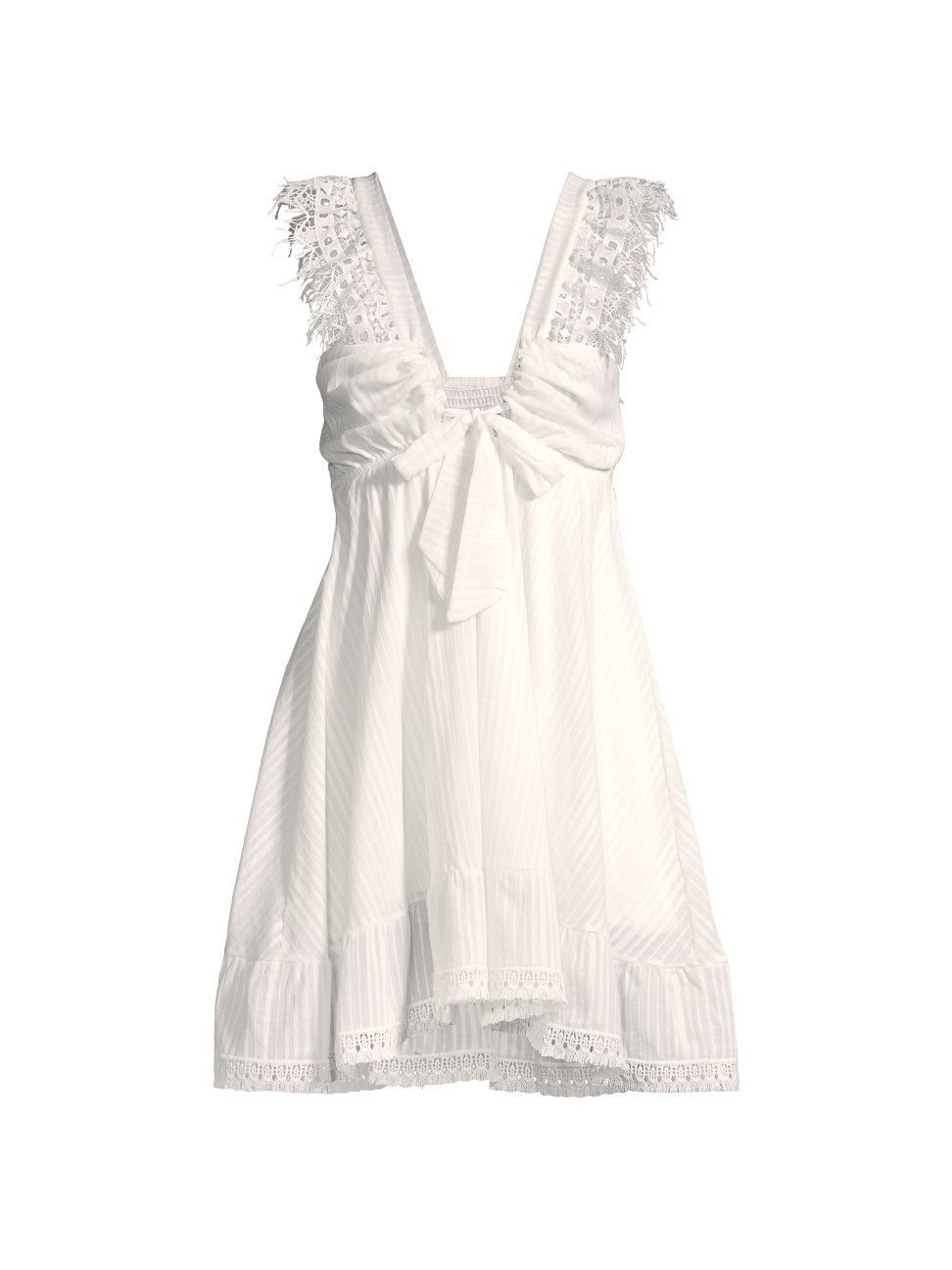 Women's Farrah Lace Trim Mini Dress - Ferra Stripe - Size XL - Ferra Stripe - Size XL | Saks Fifth Avenue