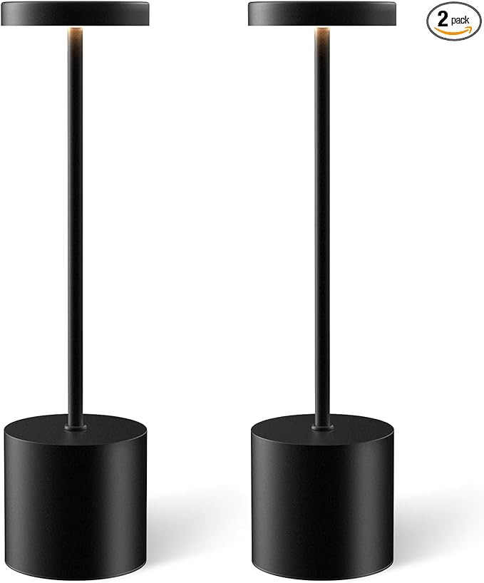 Cordless Table Lamp Set of 2, Rechargeable 5000mAh Battery Operated Outdoor Table Lamps, Portable... | Amazon (US)