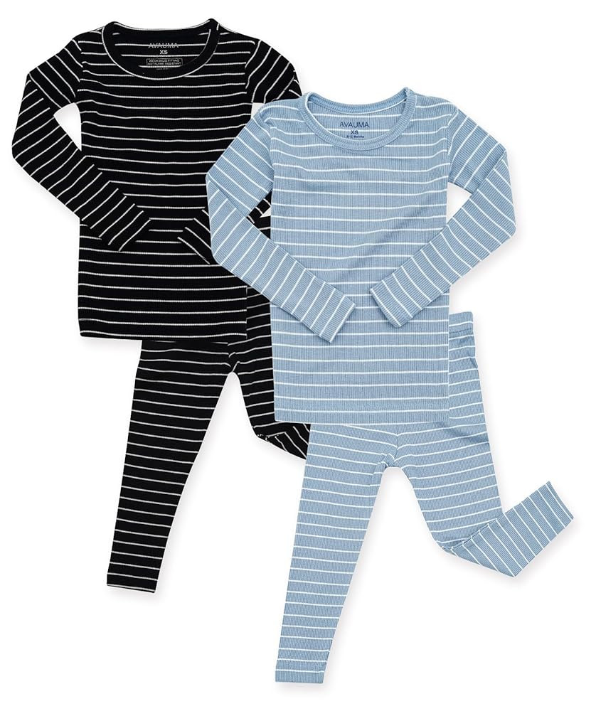 AVAUMA Stripe Pattern Baby Boys Girls Pajama Set Kids Toddler Snug fit Ribbed Sleepwear pjs for D... | Amazon (US)