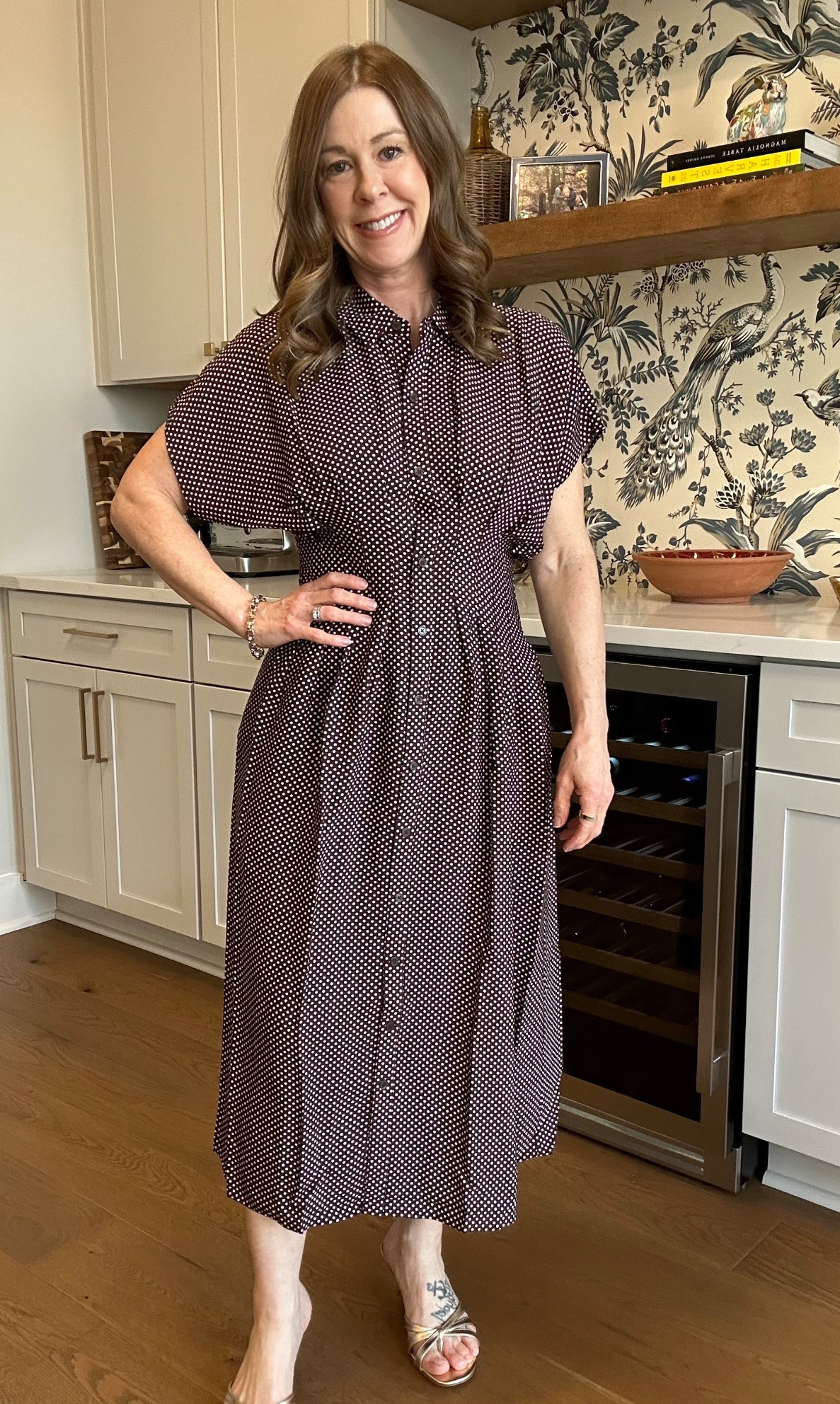 Brown polka dot dress! I’m wearing a small petite! 
#loft #petitefashion

#LTKootd #LTKPetite