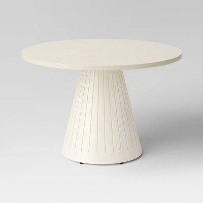 Plaster Pedestal Dining Table Off White - Threshold™ | Target