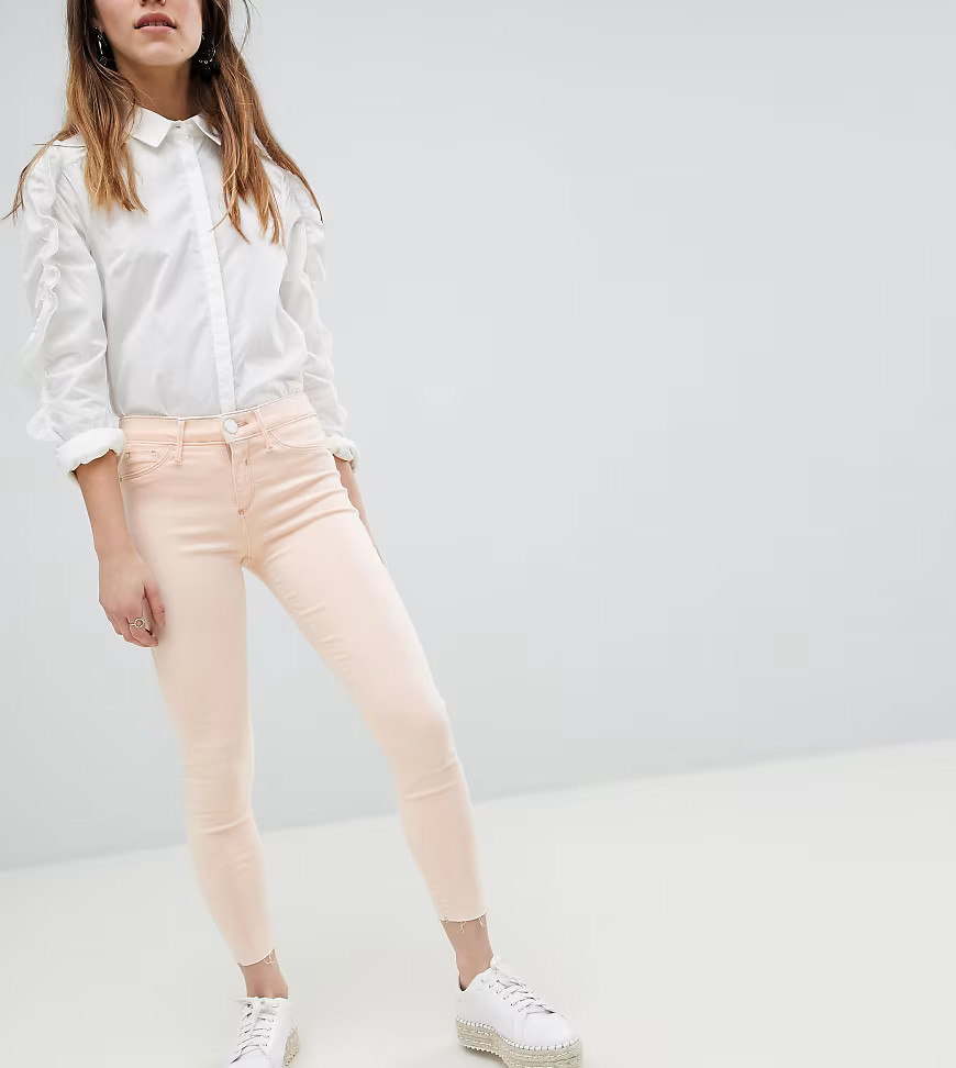 River Island Petite Light Pink Molly Skinny Jeans | ASOS (Global)