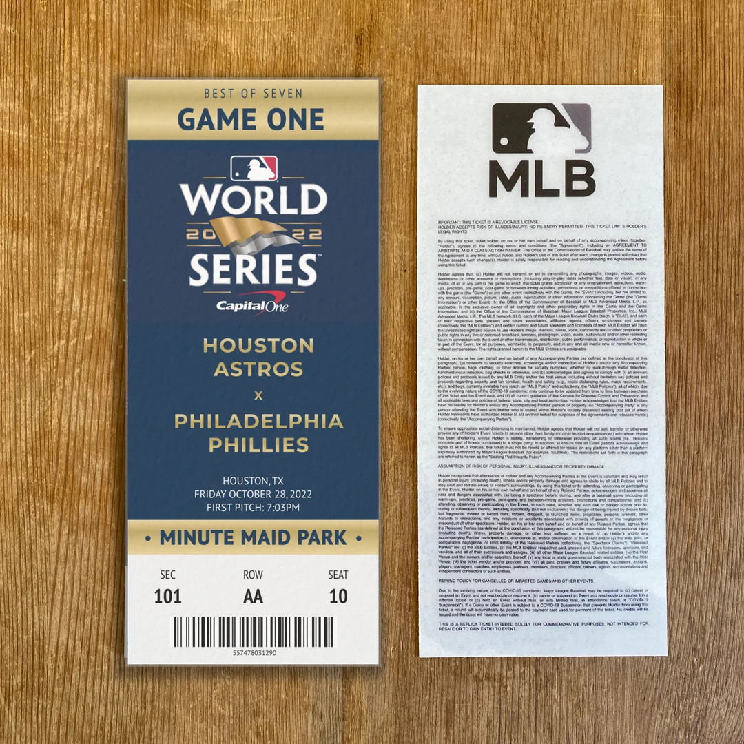 World Series Phillies Vs Houston Astros 2022 Replica - Etsy | Etsy (US)