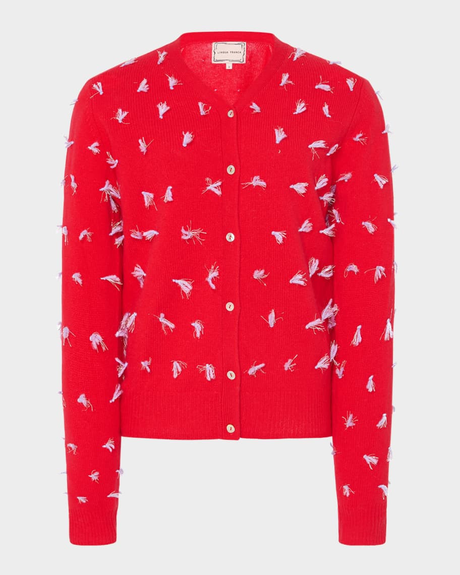 Lingua Franca Diana Quilt Knot Wool Cardigan | Neiman Marcus