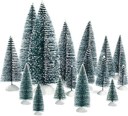 KUUQA 46Pcs Mini Christmas Trees Bottle Brush Trees Miniature Sisal Snow Frost Trees Tabletop Tre... | Amazon (CA)