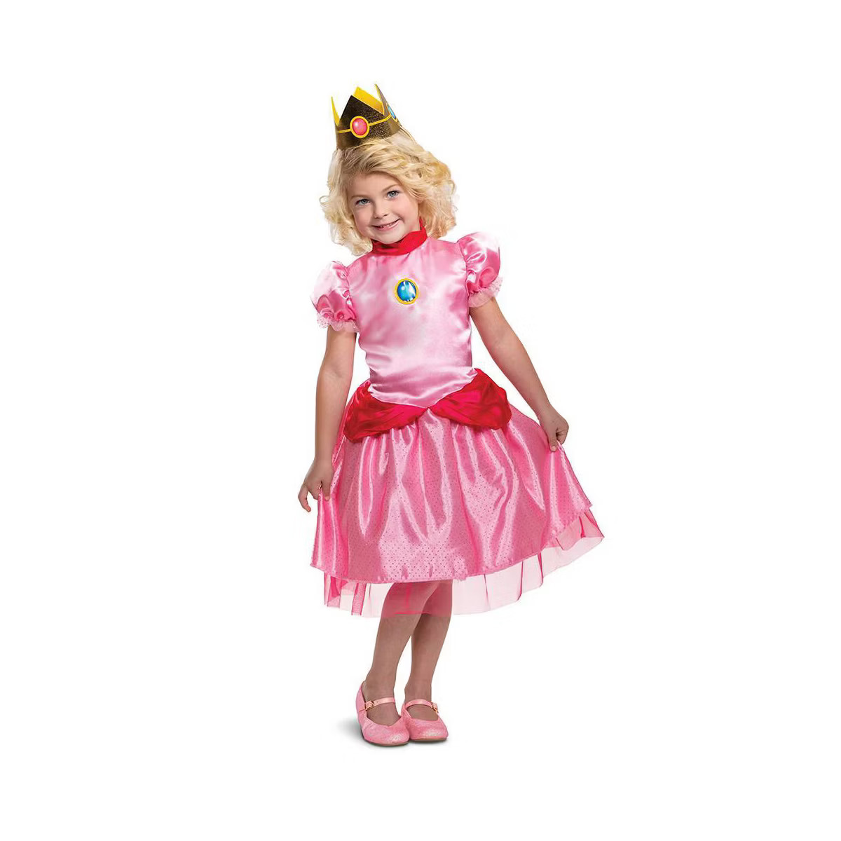 Toddler Super Mario Princess Peach Halloween Costume Dress with Headpiece | Target