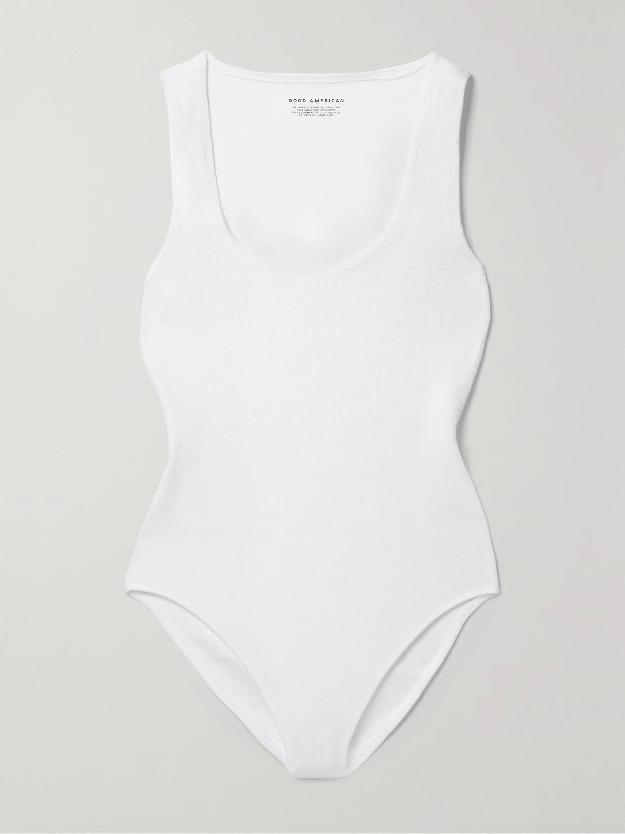 GOOD AMERICAN - Feel Good Ribbed Cotton-blend Bodysuit - White | NET-A-PORTER (UK & EU)