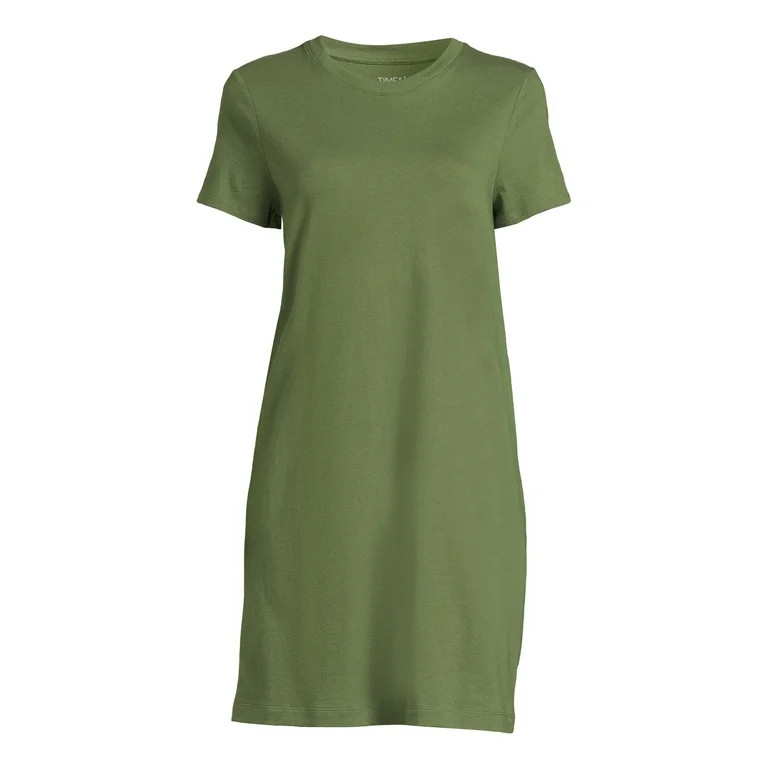 Time and Tru Women's T-Shirt Dress with Short Sleeves | Walmart (US)