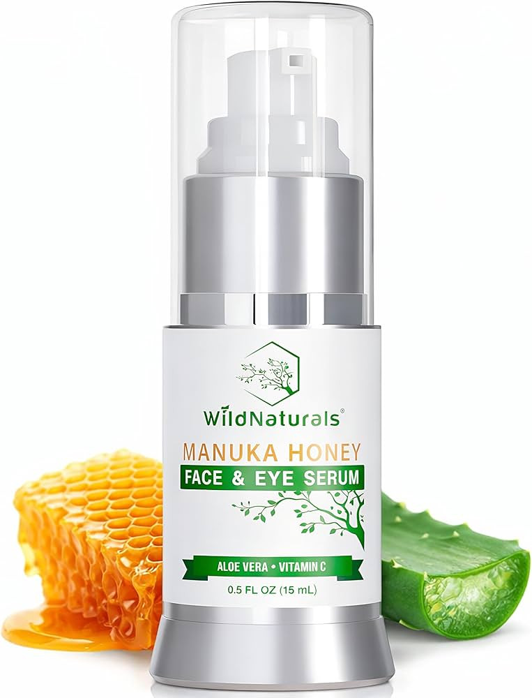 Wild Naturals Manuka Honey Face & Eye Serum with Vitamin C, Hyaluronic Acid – pH Balanced Anti-... | Amazon (US)