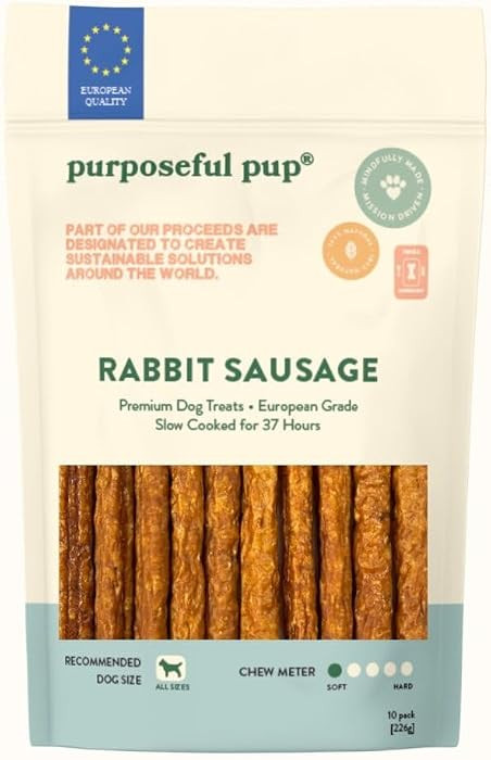 Rabbit Sausage Dog Treats (10 Pack) | 100% Single Ingredient, European Quality | 37-Hour Slow Coo... | Amazon (US)