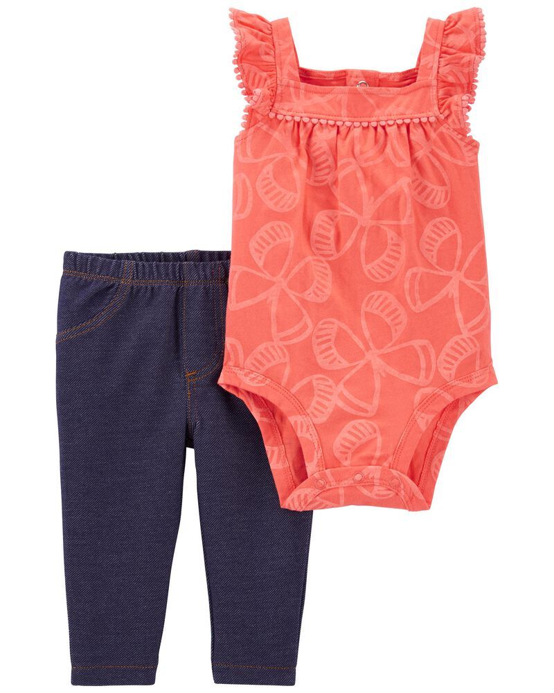 2-Piece Flutter Bodysuit Pant Set | Carter's