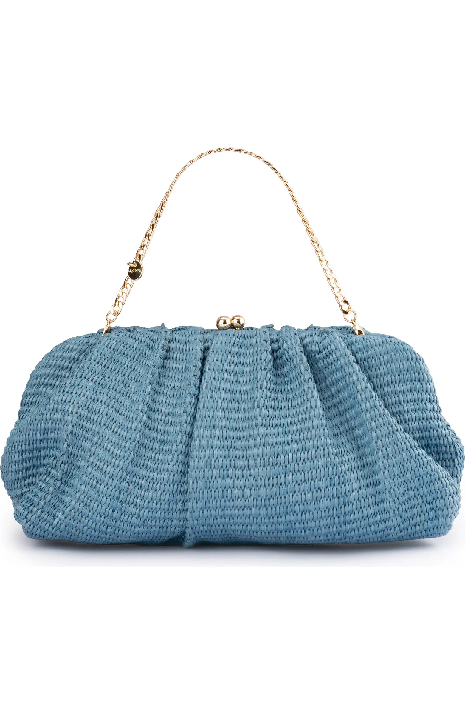 Olga Berg Queenie Woven Gathered Frame Clutch | Nordstrom | Nordstrom