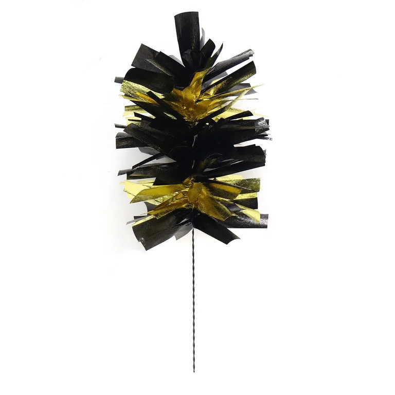 Tinsel Pick Decoration, Black and Gold, 21", Graduation by Way To Celebrate | Walmart (US)